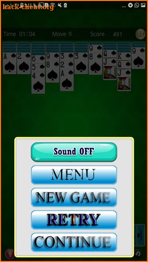 Spider solitaire online screenshot