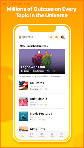 Sporcle screenshot