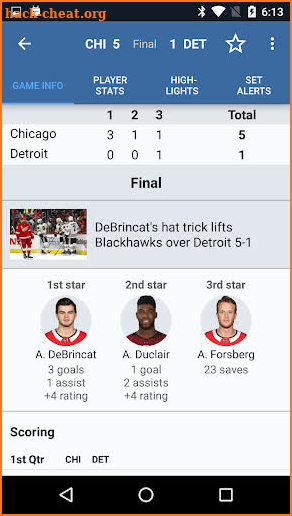 Sports Alerts - NHL edition screenshot