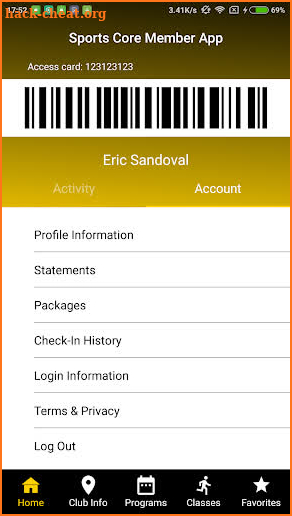 Sports Core Member App screenshot