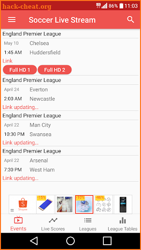 SportsPF Soccer Live screenshot