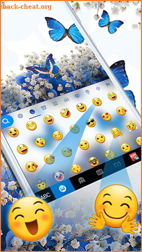 Spring Blue Butterfly Keyboard Theme screenshot