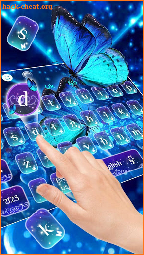 Spring Shiny Blue Butterfly Keyboard Theme screenshot