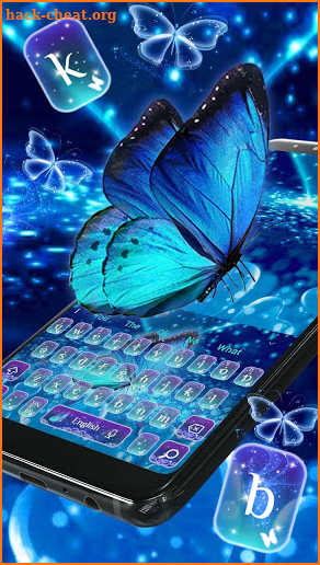 Spring Shiny Blue Butterfly Keyboard Theme screenshot