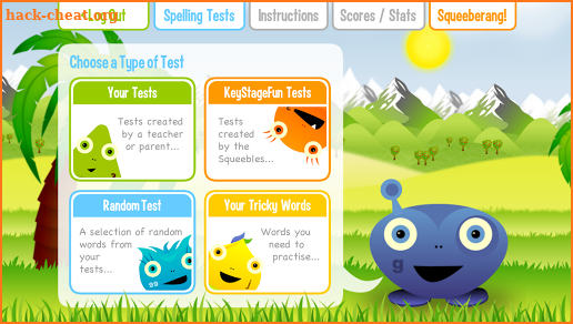 Squeebles Spelling Test screenshot