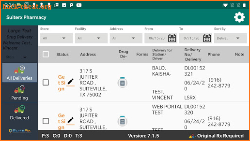 SRx Delivery screenshot