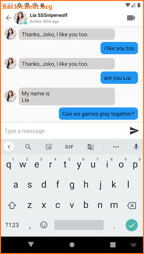 SSSniperwolf fake call - fake text screenshot