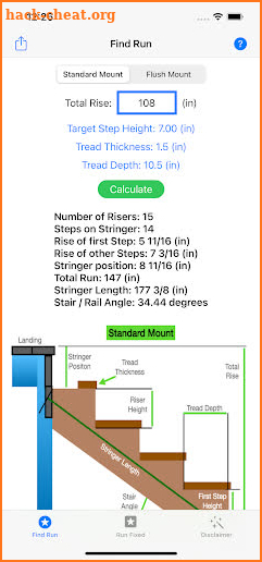 Stair Stringer Calculator screenshot