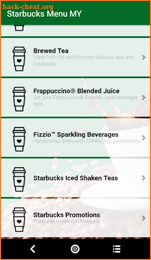 Starbucks Menu MY screenshot