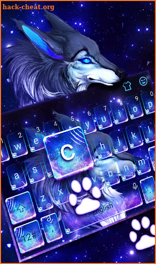 Starry Galaxy Wolf Keyboard Theme screenshot