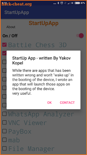 StartUp App - launching apps on boot screenshot