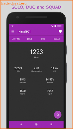 Stats for FORTNITE Battle Royale (PC, PS4, XBOX1) screenshot