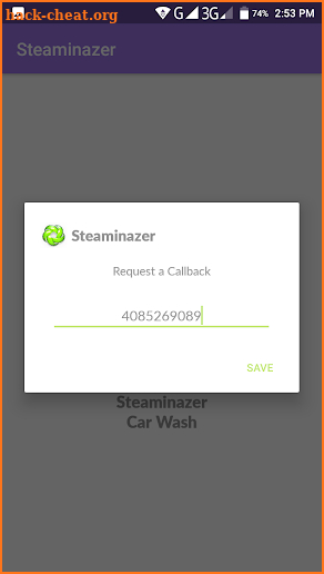 Steaminazer Callback Button screenshot