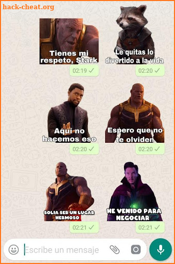 Stickers de Avengers en español para WhatsApp screenshot