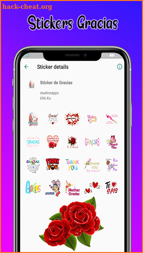 Stickers de Gracias - Románticos WAStickerApps screenshot