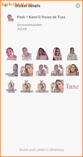 Stickers de Karol G para WhatSapp - WAStickers screenshot