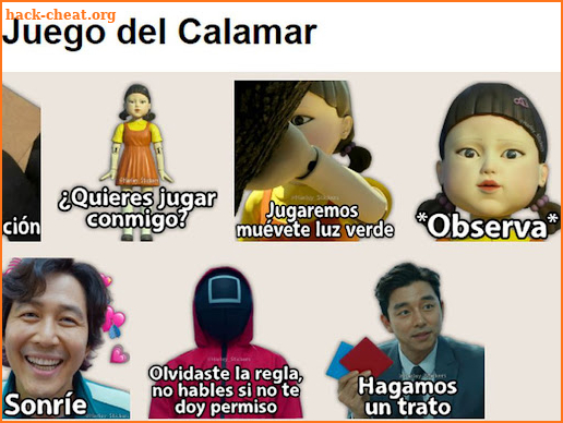 Stickers el juego Calamar Animados screenshot