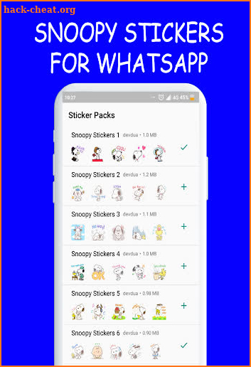 Stickers For snoopy dog WAStickerApps screenshot