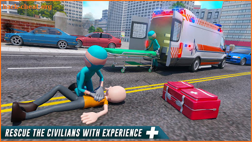 Stickman Ambulance Roof Jumping - Rooftop Stunts screenshot