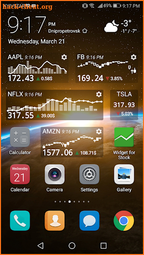 Stock Exchange Widget screenshot