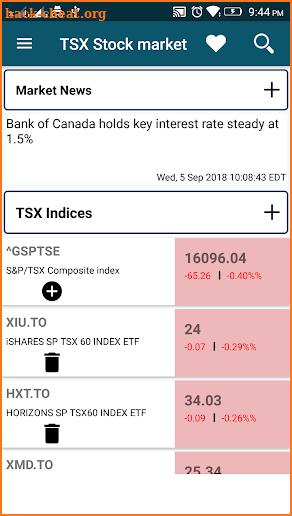 Stocks - Canada Stock Exchange screenshot