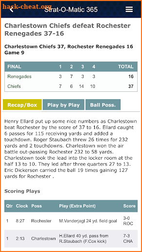 Strat-O-Matic Football 365 screenshot