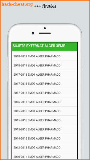 Sujets d'externat 3ème médecine Alger screenshot