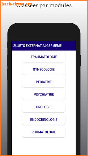 Sujets d'externat 5ème médecine Alger screenshot