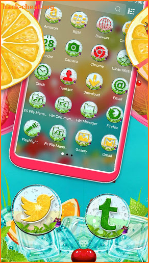 Summer Cocktail Ice Launcher Theme screenshot