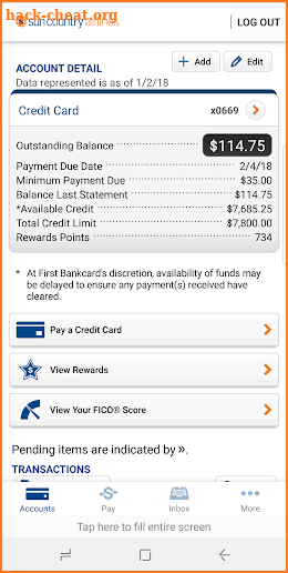 Sun Country Airlines Visa screenshot