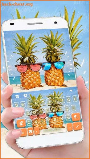 Sunglass Pinapple Keyboard Theme screenshot