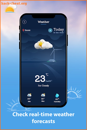 Sunrise calender & weather screenshot