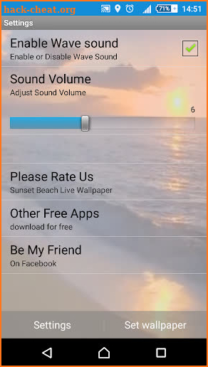 Sunset Beach Live Wallpaper screenshot