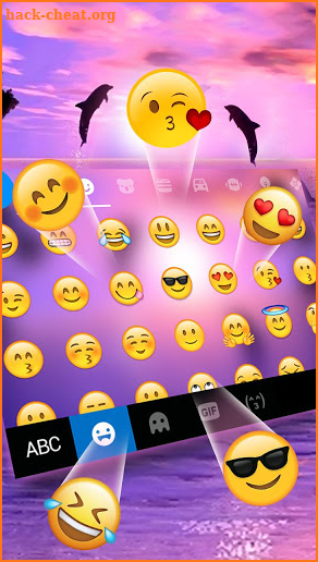 Sunset Sea Dolphin Keyboard Theme screenshot