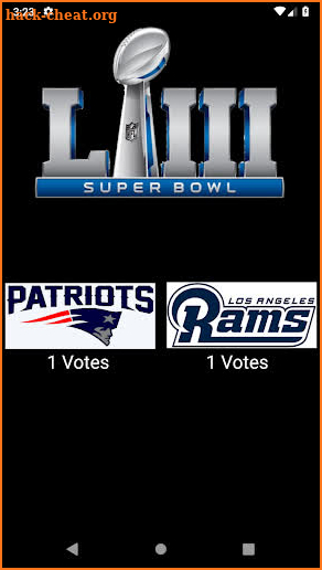 Super Bowl 53 Poll screenshot