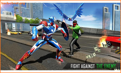 Super Hero Flying Captain Robot American City War screenshot