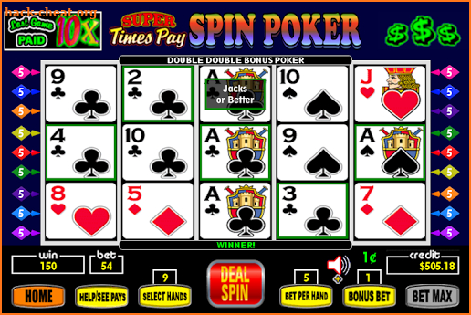 Super Times Pay Spin Poker screenshot