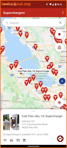 Superchargers for Tesla screenshot