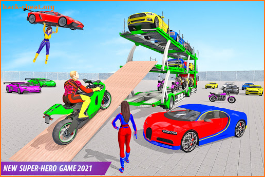 Superhero Car Bike Transport Truck: Helicopter Sim screenshot