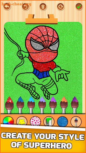 Superhero Glitter Coloring Book screenshot