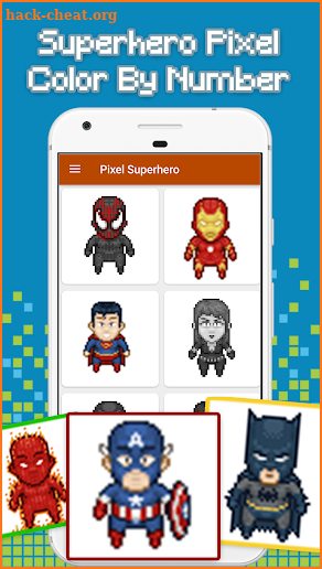 SuperHero Pixel Art - Number Coloring screenshot