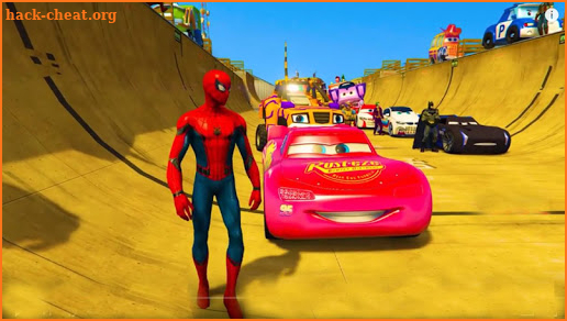 Superheroes Impossible Car Stunt Racing Games screenshot