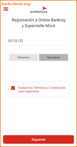 Supervielle Registración screenshot