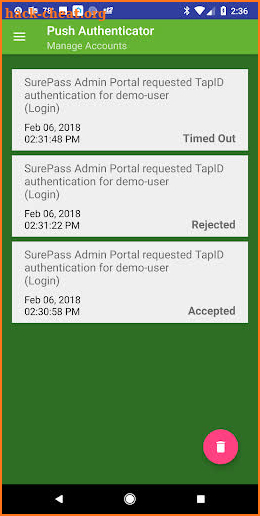 SurePassID Push Authenticator screenshot