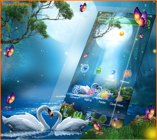 Swan Couple Magical Forest🌳 Theme🦆 screenshot