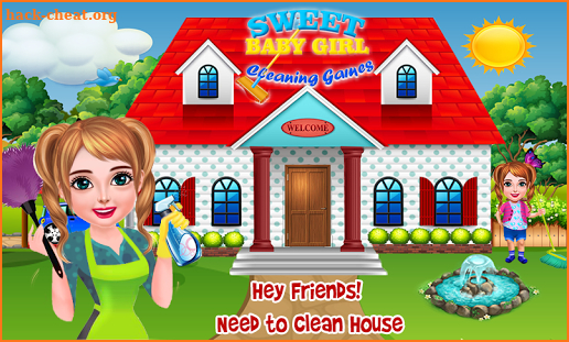 Sweat baby Girl House Cleaning: Cleanup Games screenshot