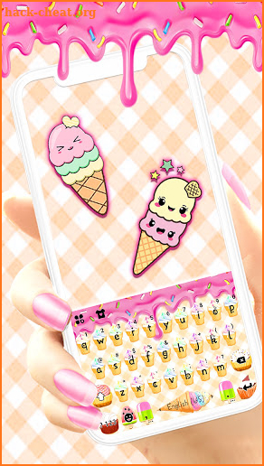 Sweet Drops Icecream Keyboard Background screenshot