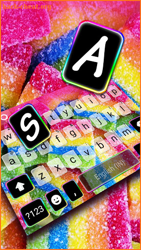 Sweet Rainbow Candy Keyboard Background screenshot