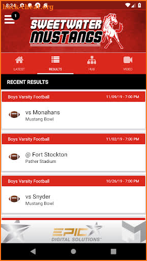 Sweetwater Mustangs Athletics screenshot