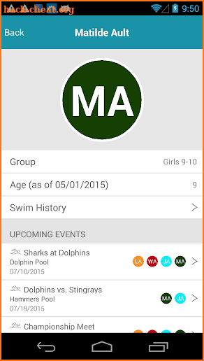 SwimTopia screenshot